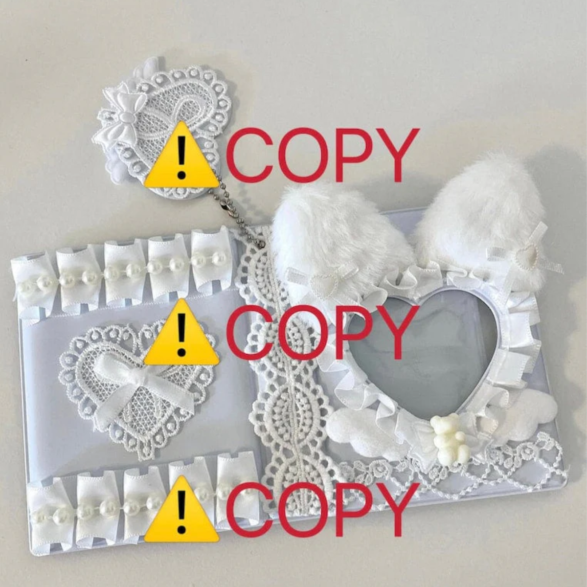 Kpop Gummy Bear Photocard Binder + 16 Pages Refills, Handmade White Collect Book