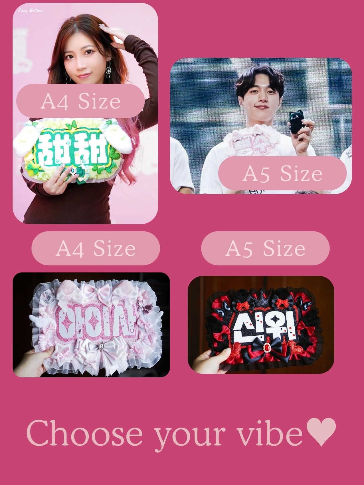Custom Kpop Idol Name Banner for Concerts