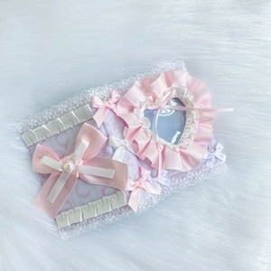 Fairycore Kpop Collect Book + 16-Page Refills, Handmade Lace&Bowtie Kpop Binder
