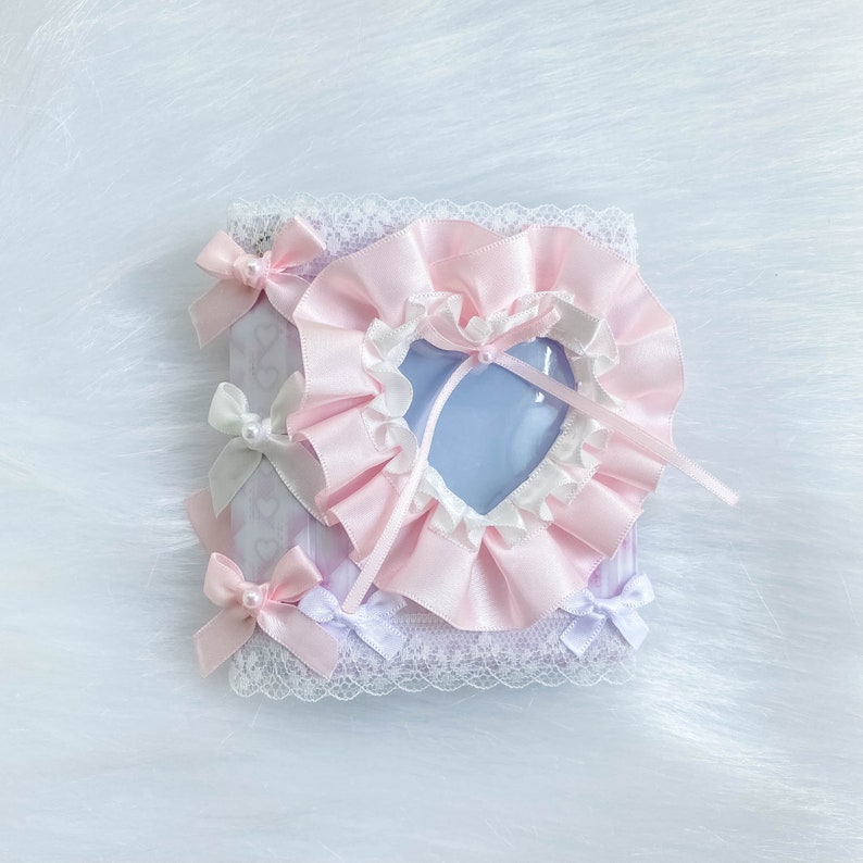 Fairycore Kpop Collect Book + 16-Page Refills, Handmade Lace&Bowtie Kpop Binder