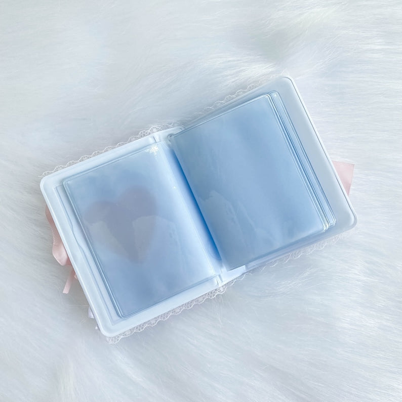 Fairycore Kpop Collect Book + 16-Page Refills, Handmade Lace&Bowtie Kpop Binder