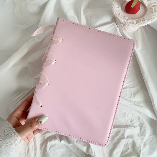 A5 Leather Kpop Photocard Binder with Bow Tie Strap, Pokemon Card Collect Book, 4/2/1 Grid Photocard Album