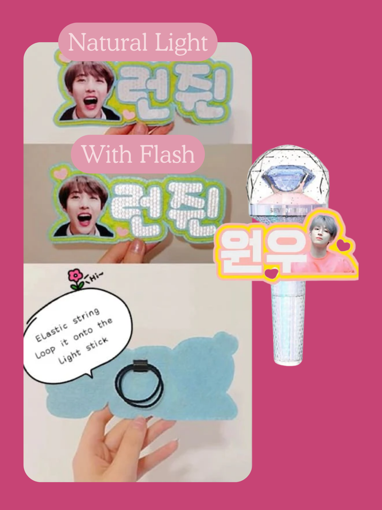 Custom Lightstick Deco, Kpop Idol Concert Name Banner