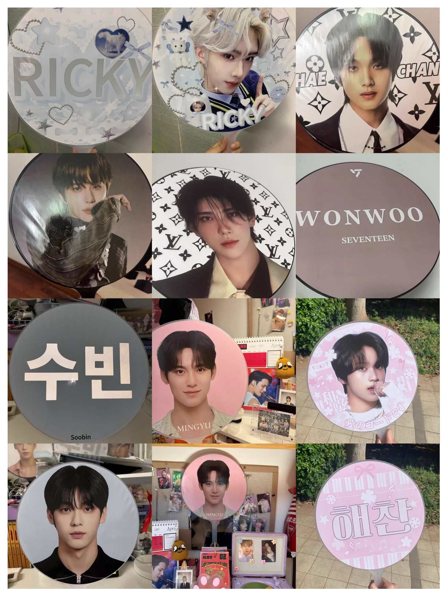 Custom K-pop Bias Picket, Double-Sided K-pop Image Cheering Fan, Free Shipping
