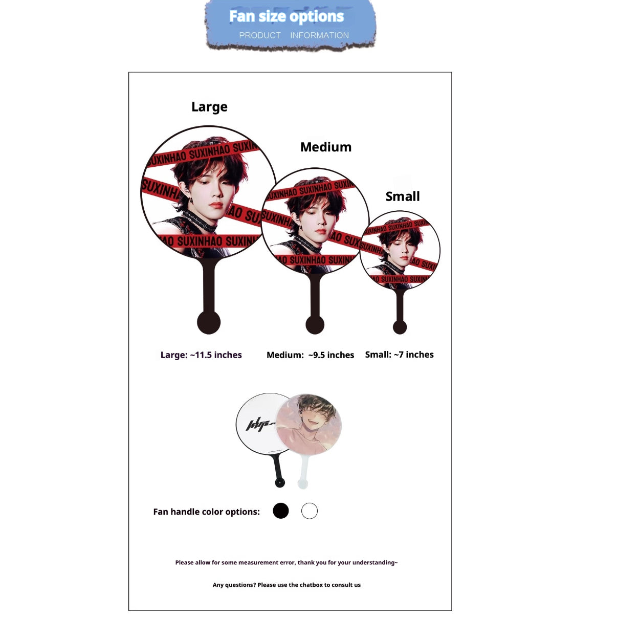 Custom K-pop Bias Picket, Double-Sided K-pop Image Cheering Fan, Free Shipping
