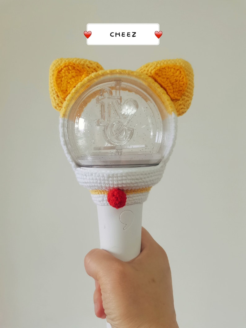 크로셰 IVE 라이트 스틱 커버 강가니 나오리 체리 치즈 리서 미니브 캐릭터 커버 